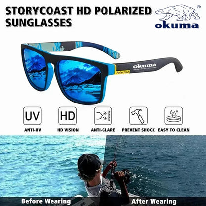 Óculos de sol polarizados Okuma UV400 oferecem proteção superior contra os raios ultravioleta, garantindo segurança ocular durante atividades ao ar livre. Seu design versátil os torna ideais para caça, pesca, condução e ciclismo, adaptando-se a diver