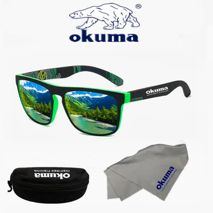 Óculos de sol polarizados Okuma UV400 oferecem proteção superior contra os raios ultravioleta, garantindo segurança ocular durante atividades ao ar livre. Seu design versátil os torna ideais para caça, pesca, condução e ciclismo, adaptando-se a diver