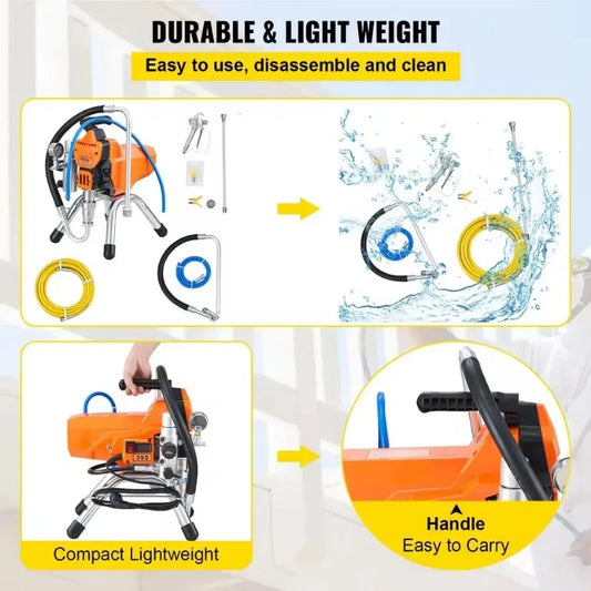 Pistola de Pintura Airless 1600W – Alta Pressão 3000 PSI