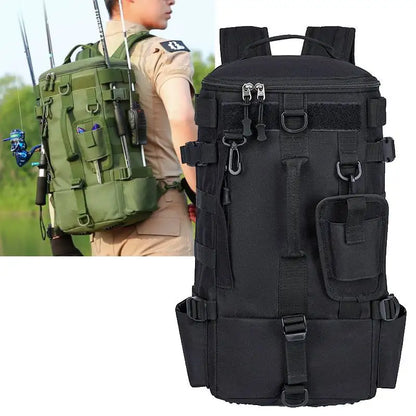 Mochila de Pesca Multifuncional com Suportes para Canas – Sistema MOLLE | SCIONE