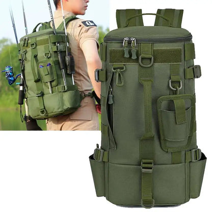 Mochila de Pesca Multifuncional com Suportes para Canas – Sistema MOLLE | SCIONE