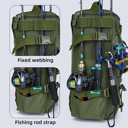 Mochila de Pesca Multifuncional com Suportes para Canas – Sistema MOLLE | SCIONE