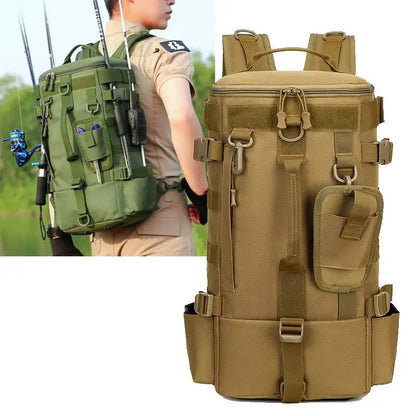 Mochila de Pesca Multifuncional com Suportes para Canas – Sistema MOLLE | SCIONE