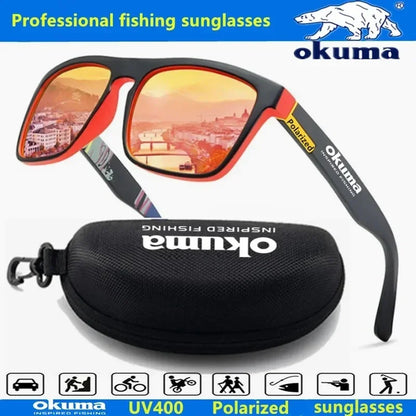 Óculos de sol polarizados Okuma UV400 oferecem proteção superior contra os raios ultravioleta, garantindo segurança ocular durante atividades ao ar livre. Seu design versátil os torna ideais para caça, pesca, condução e ciclismo, adaptando-se a diver