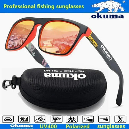 Óculos de sol polarizados Okuma UV400 oferecem proteção superior contra os raios ultravioleta, garantindo segurança ocular durante atividades ao ar livre. Seu design versátil os torna ideais para caça, pesca, condução e ciclismo, adaptando-se a diver