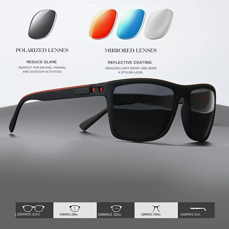 Óculos de Sol Polarizados com Armação Quadrada – Lentes UV400 Espelhadas | VEGUEROS