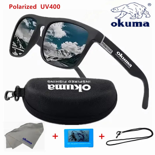 Óculos de sol polarizados Okuma UV400 oferecem proteção superior contra os raios ultravioleta, garantindo segurança ocular durante atividades ao ar livre. Seu design versátil os torna ideais para caça, pesca, condução e ciclismo, adaptando-se a diver