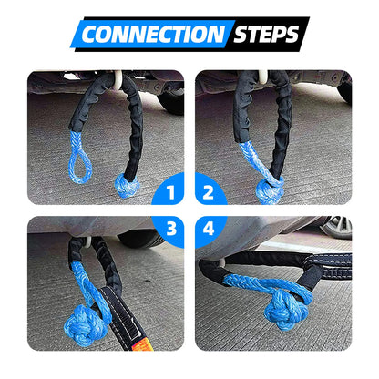 Corda de Reboque Soft Shackle 41000lbs – Offroad 4x4 para Jeep, Truck e SUV | TAOTAOCAR