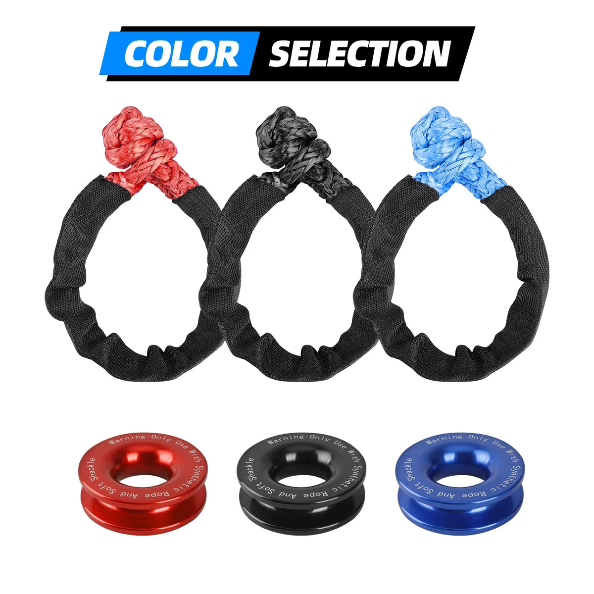 Corda de Reboque Soft Shackle 41000lbs – Offroad 4x4 para Jeep, Truck e SUV | TAOTAOCAR