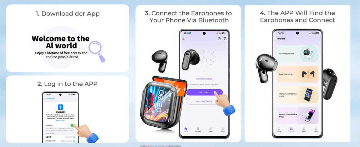 Auriculares Bluetooth HTC NE20 com tradução por IA, ecrã LED tátil, longa autonomia e fita de transporte