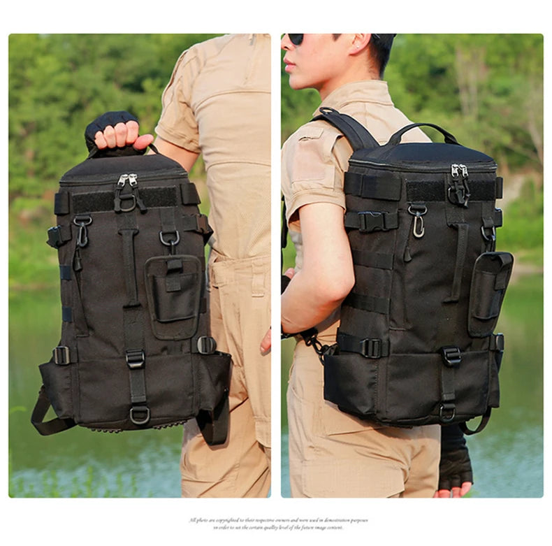 Mochila de Pesca Multifuncional com Suportes para Canas – Sistema MOLLE | SCIONE