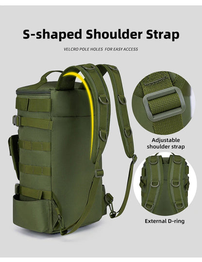 Mochila de Pesca Multifuncional com Suportes para Canas – Sistema MOLLE | SCIONE